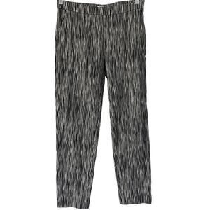 Max Mara Made in Italy Black White Striped Ankle Crop Pants Sz 8/10